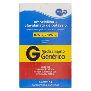 Amoxicilina + Clavulanato de Potássio 875mg + 125mg (14 Compridos)